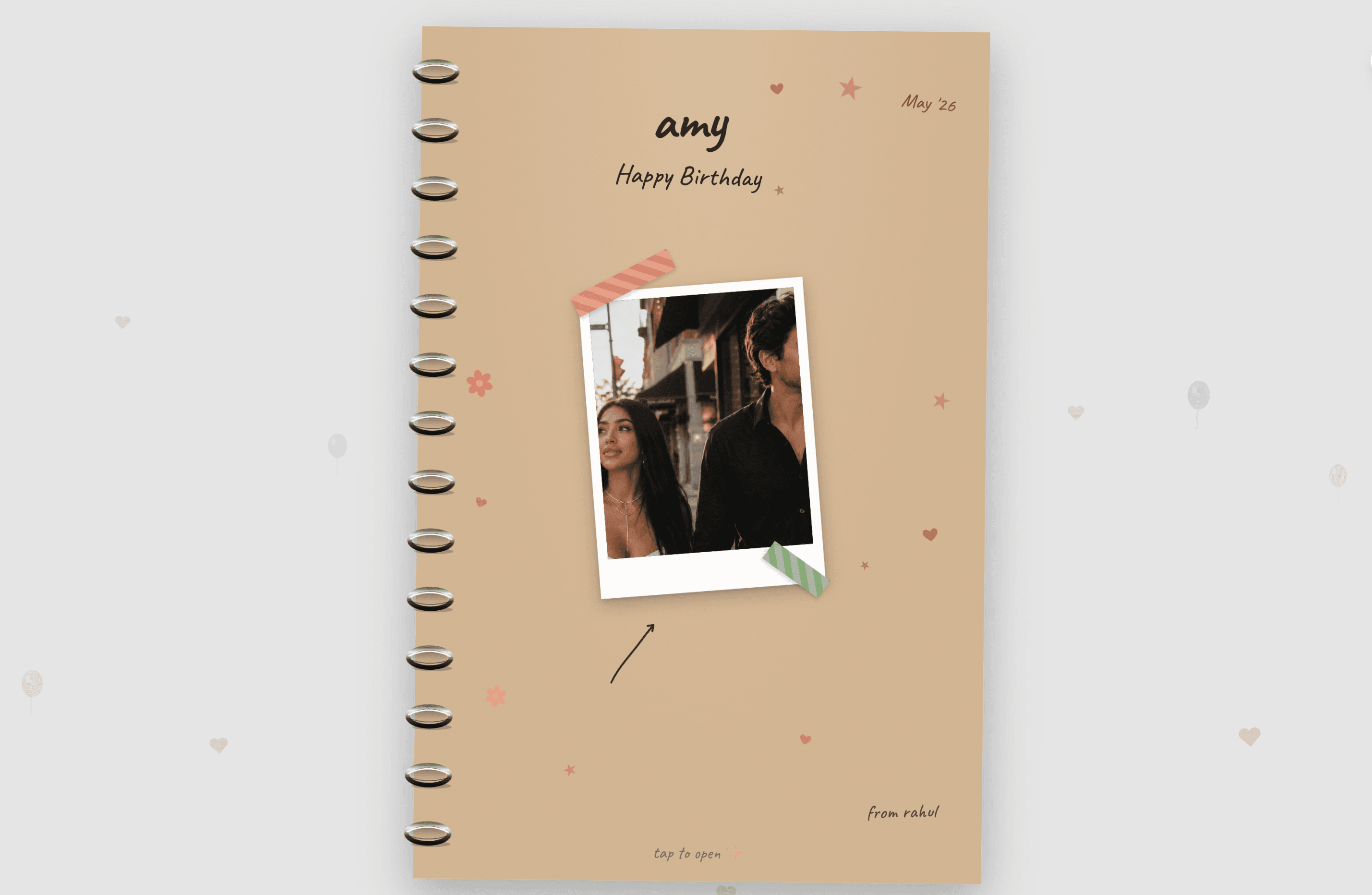 Amy's Birthday Scrapbook card example