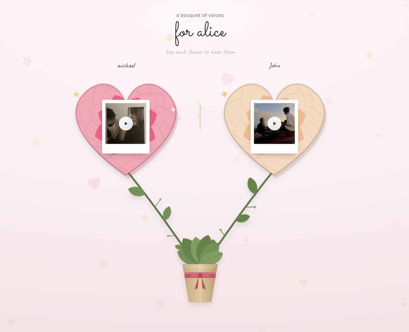 Group Voice Bouquet card example